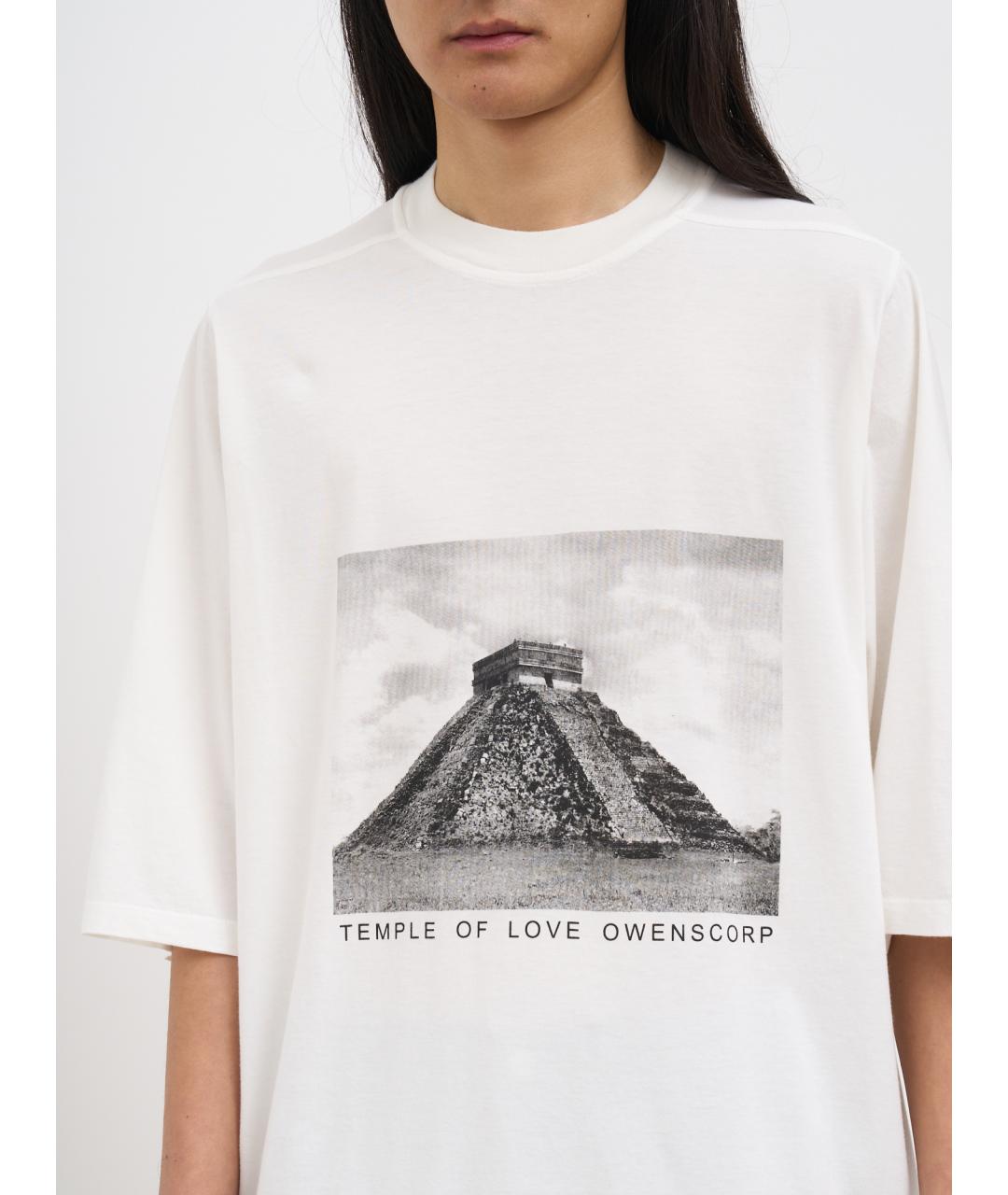 RICK OWENS DRKSHDW Белая хлопковая футболка, фото 3