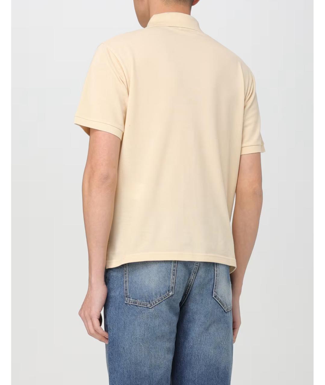 SAINT LAURENT Желтое хлопковое поло с коротким рукавом, фото 4