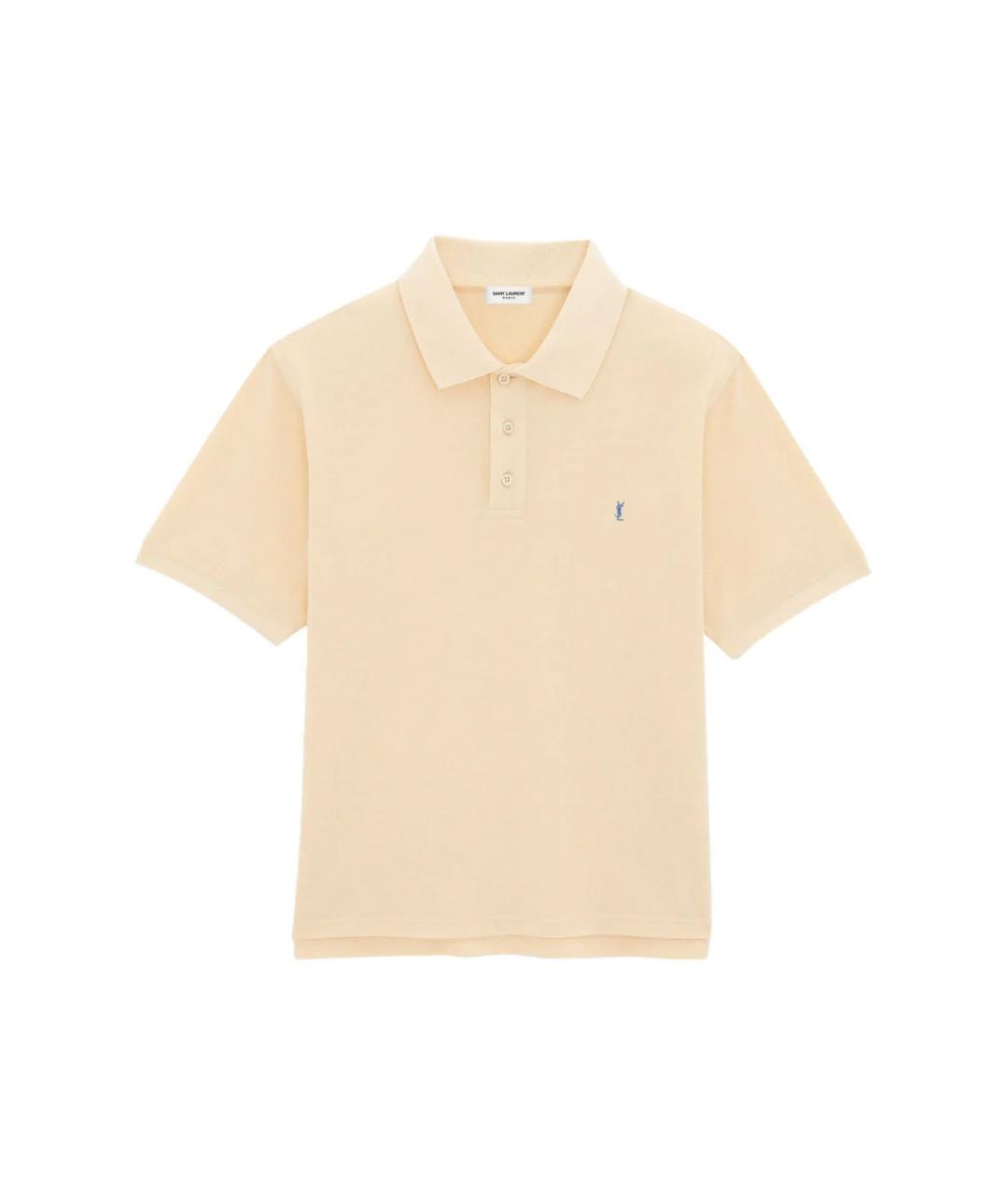 SAINT LAURENT Желтое хлопковое поло с коротким рукавом, фото 1