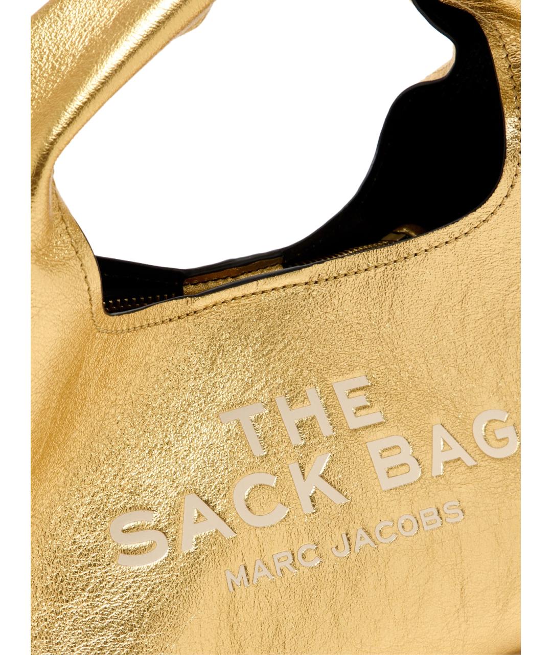 MARC JACOBS Золотая кожаная сумка с короткими ручками, фото 4