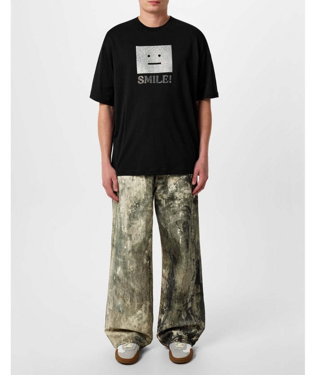 ACNE STUDIOS Черная хлопковая футболка, фото 2