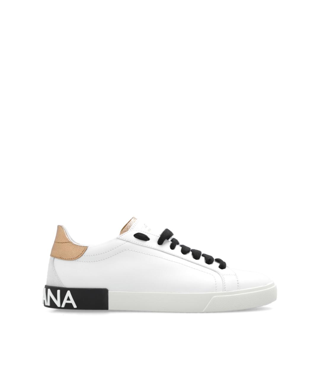 DOLCE&GABBANA Белые кожаные кроссовки, фото 1