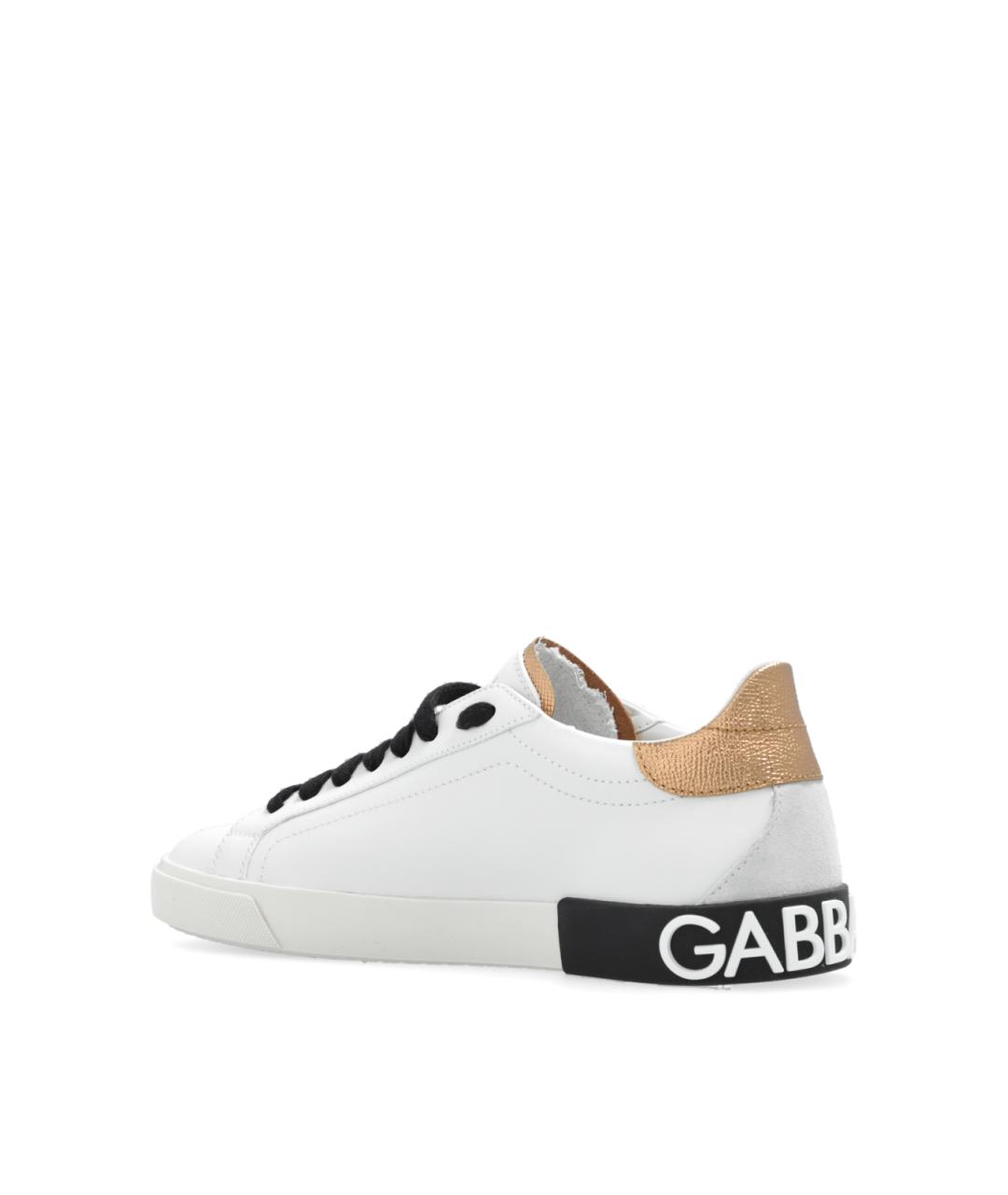 DOLCE&GABBANA Белые кожаные кроссовки, фото 3