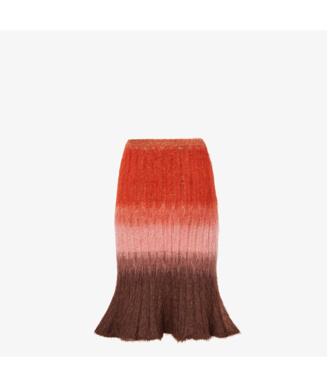 FENDI Мульти шерстяная юбка миди, фото 2