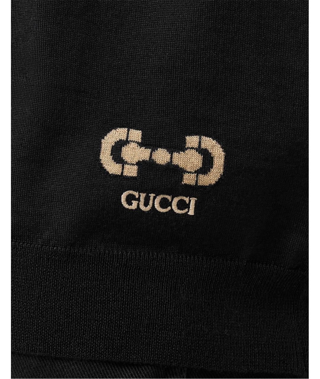 GUCCI Черный шерстяной джемпер / свитер, фото 5