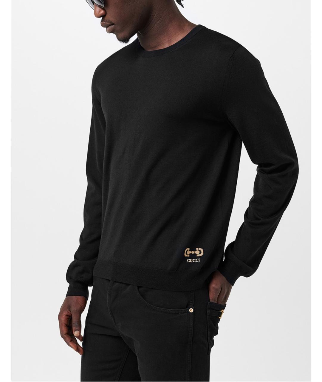 GUCCI Черный шерстяной джемпер / свитер, фото 3