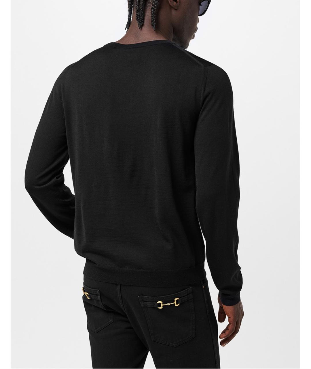 GUCCI Черный шерстяной джемпер / свитер, фото 4