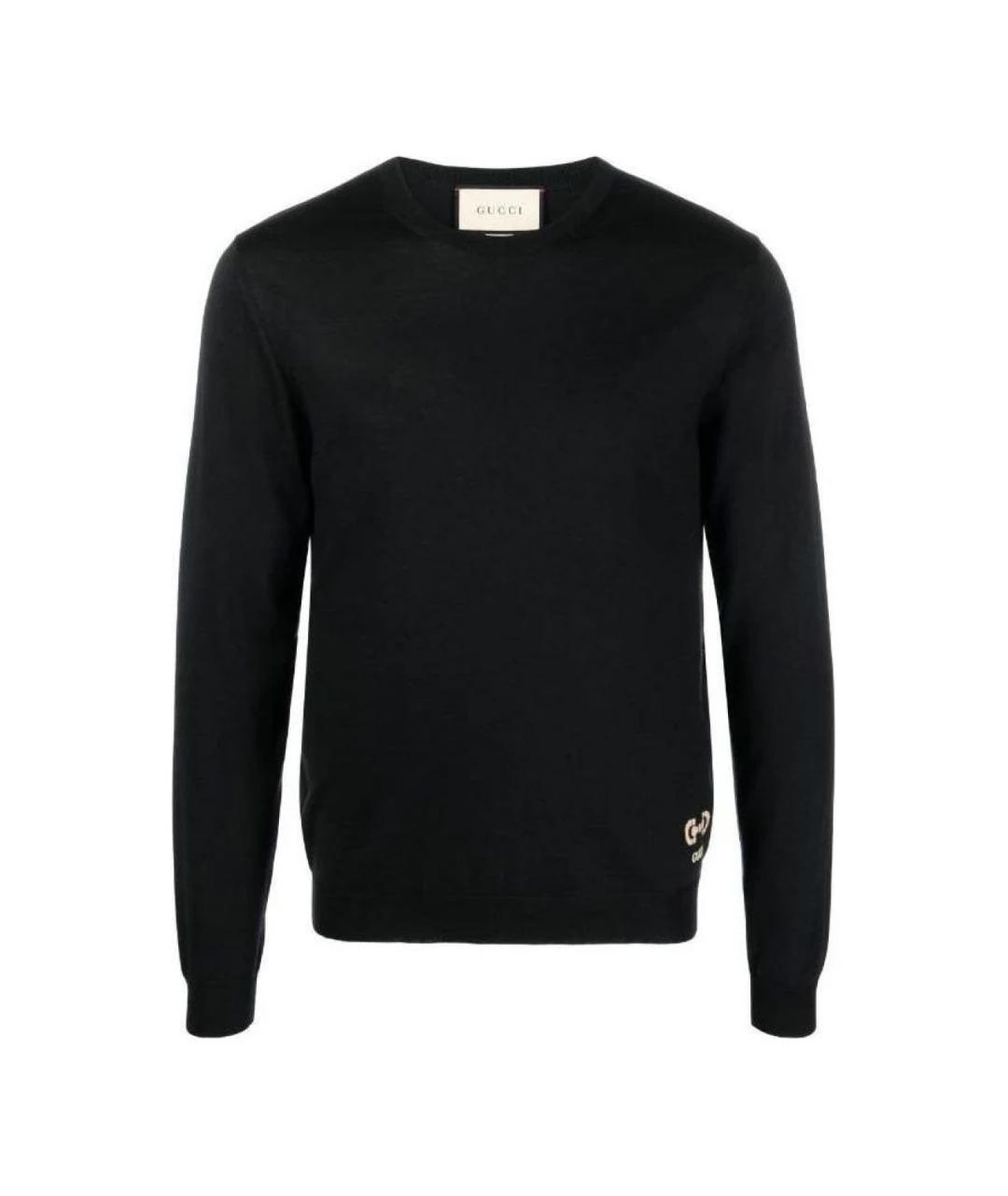 GUCCI Черный шерстяной джемпер / свитер, фото 1