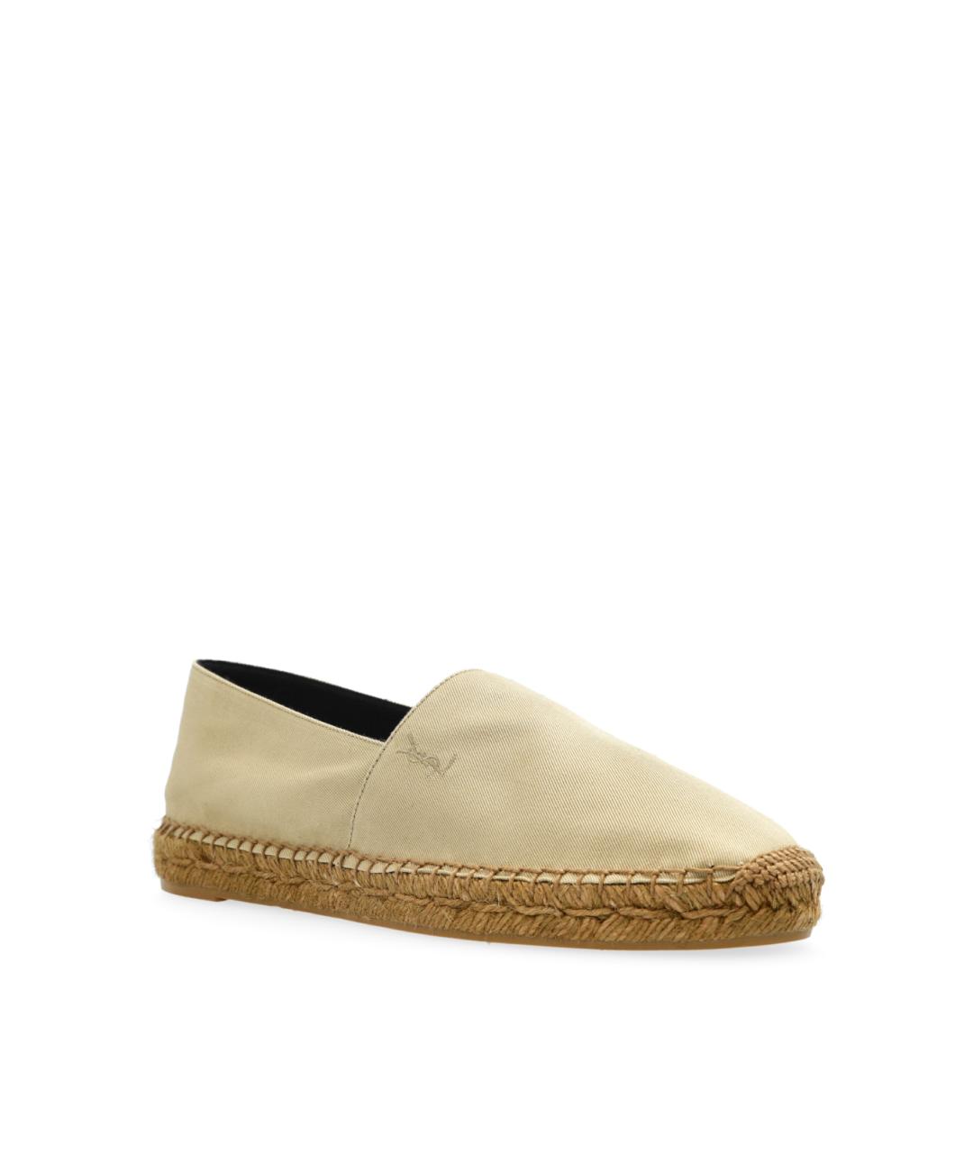 SAINT LAURENT Бежевые текстильные эспадрильи, фото 3
