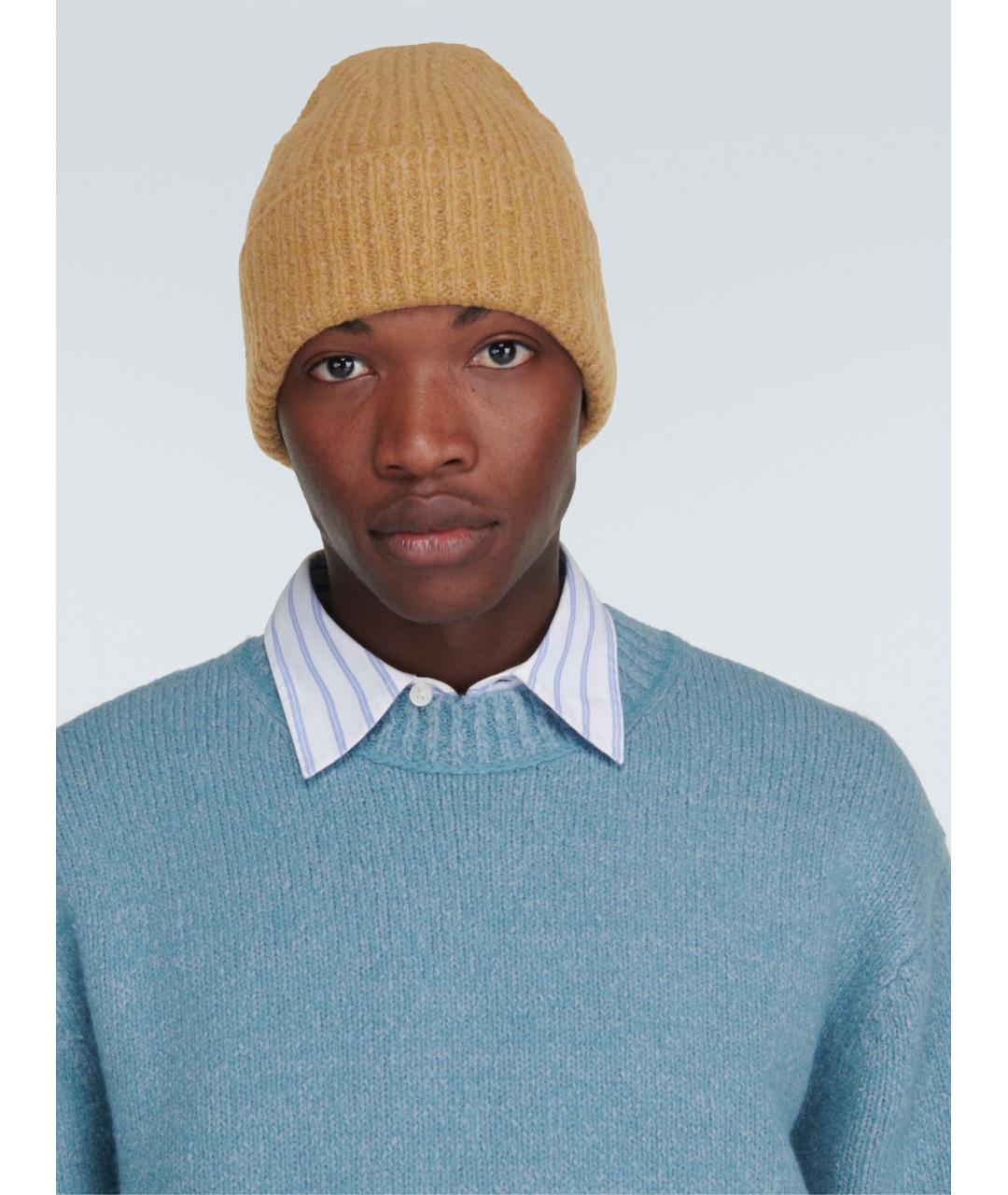 ACNE STUDIOS Бежевая шерстяная шапка, фото 3