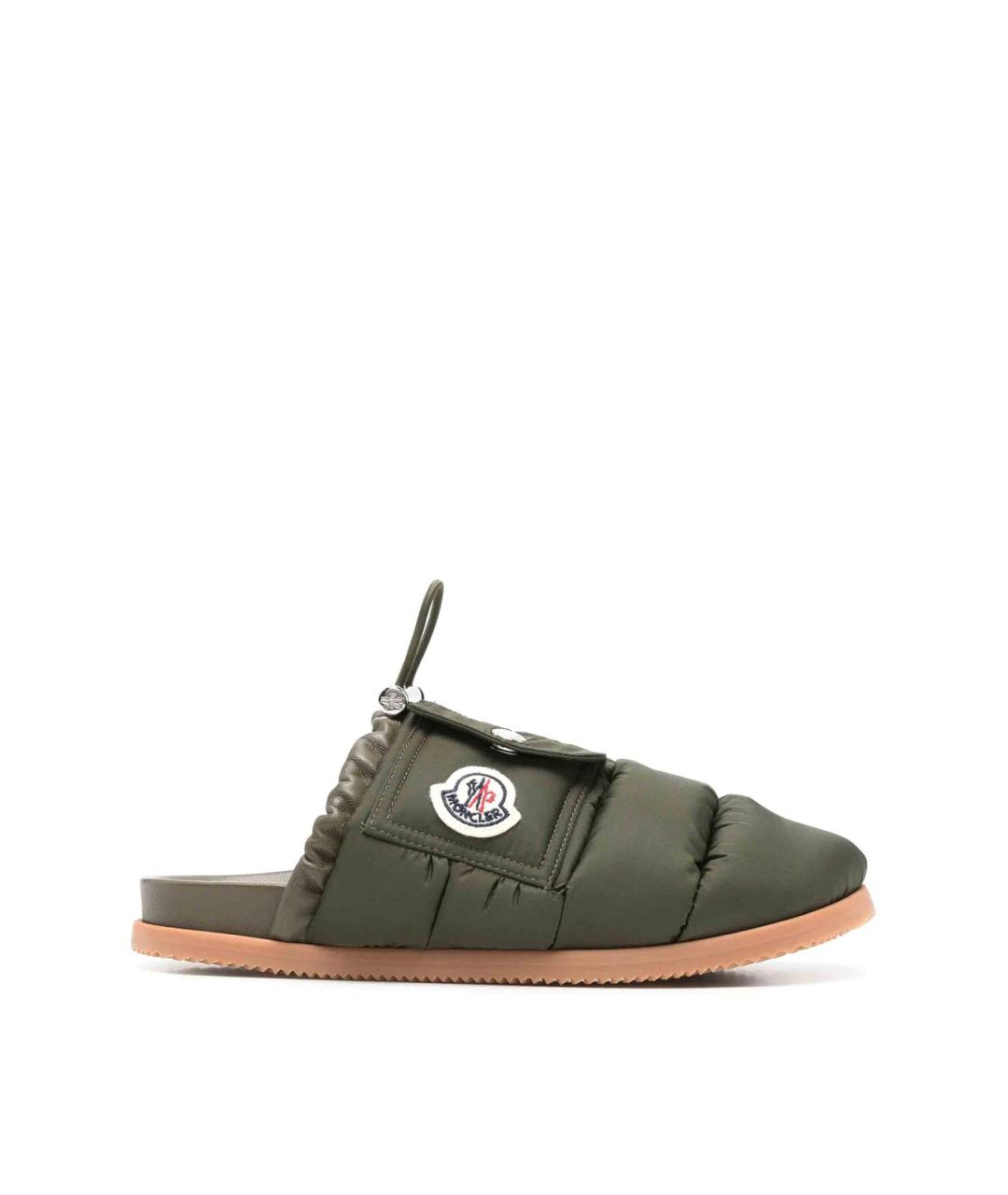 MONCLER Хаки текстильные сабо, фото 1