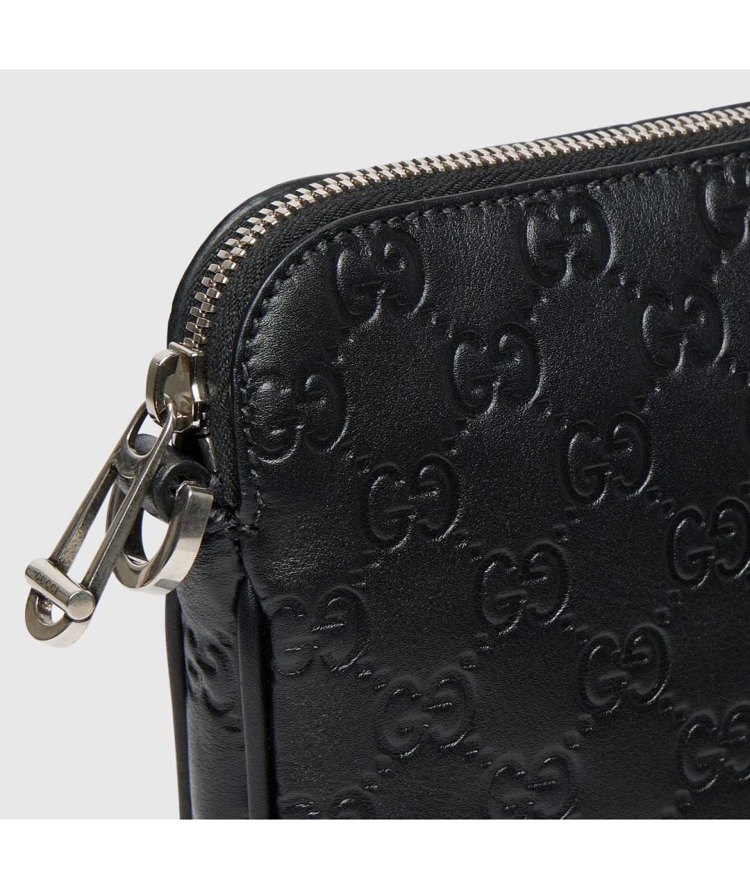 GUCCI Черная кожаная сумка на плечо, фото 3