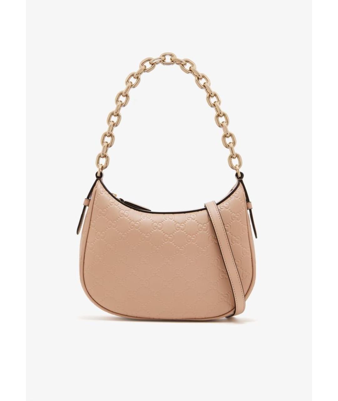 GUCCI Бежевая кожаная сумка через плечо, фото 5