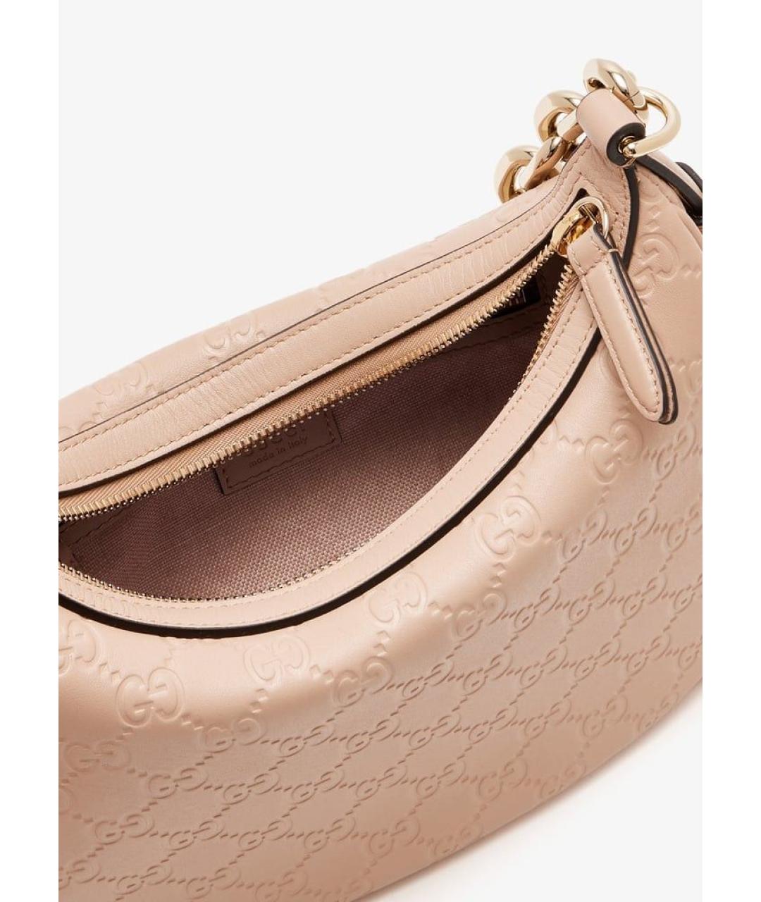 GUCCI Бежевая кожаная сумка через плечо, фото 4