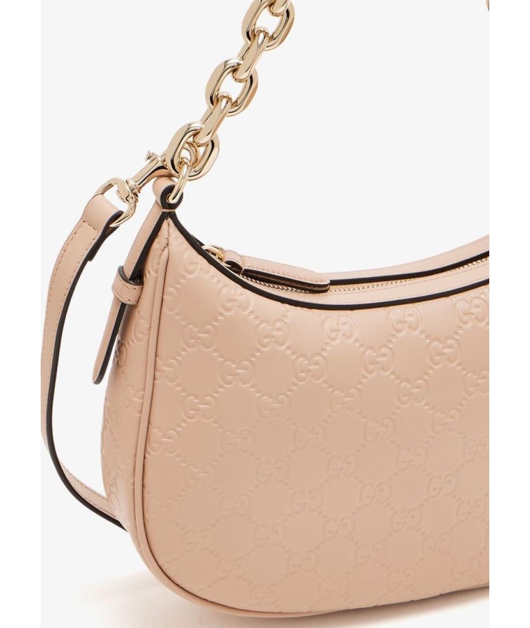 GUCCI Бежевая кожаная сумка через плечо, фото 2