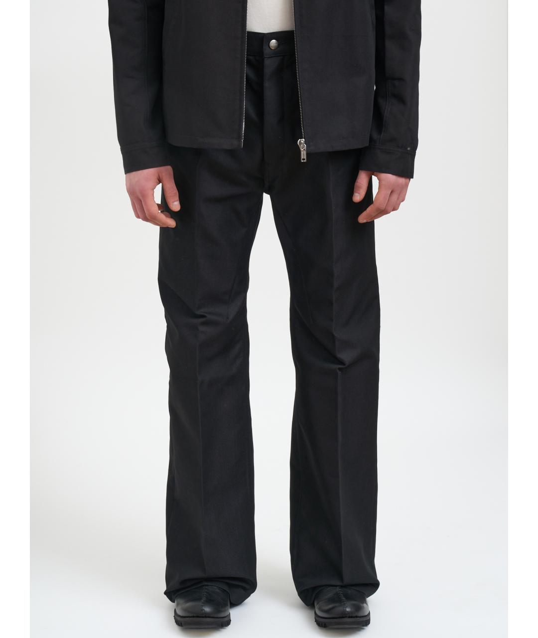 RICK OWENS Черные хлопковые повседневные брюки, фото 2