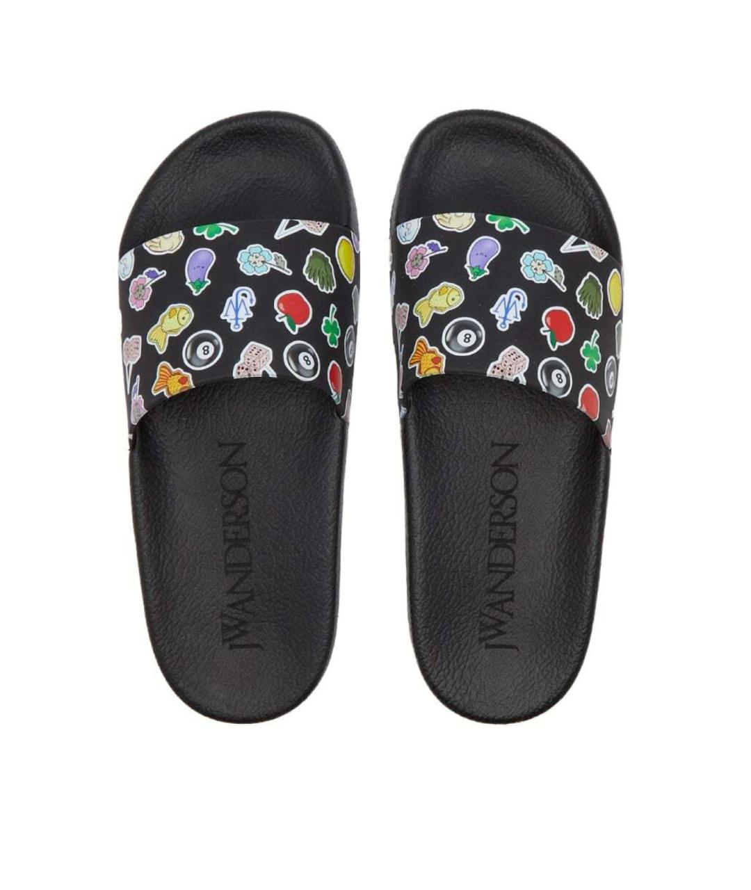 J.W.ANDERSON Черные резиновые шлепанцы, фото 4