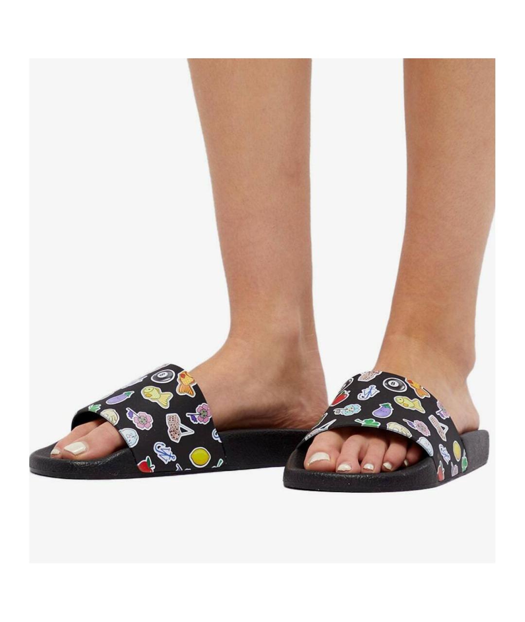 J.W.ANDERSON Черные резиновые шлепанцы, фото 5