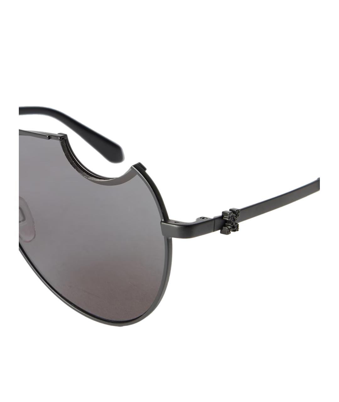 OFF-WHITE Черные металлические солнцезащитные очки, фото 4