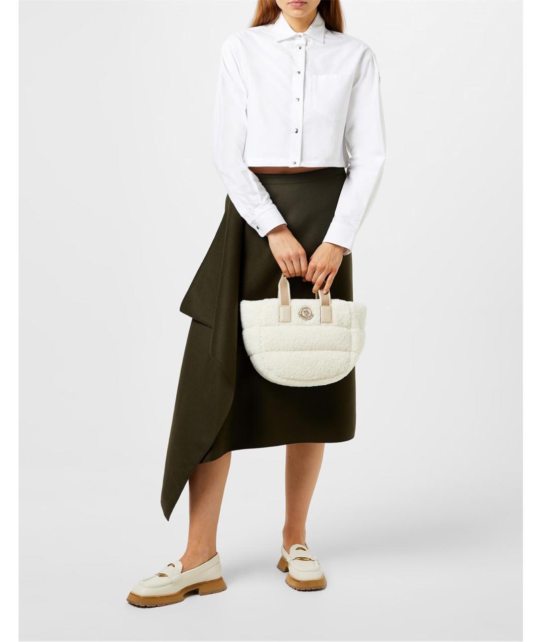 MONCLER Белые кожаные лоферы, фото 5