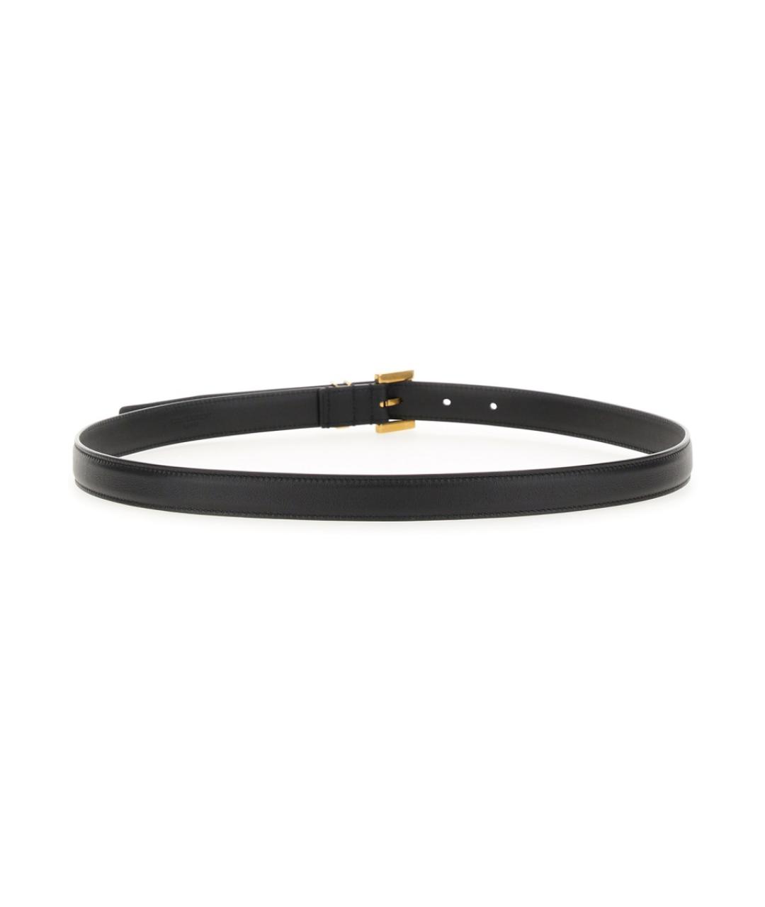 SAINT LAURENT Черный кожаный ремень, фото 4