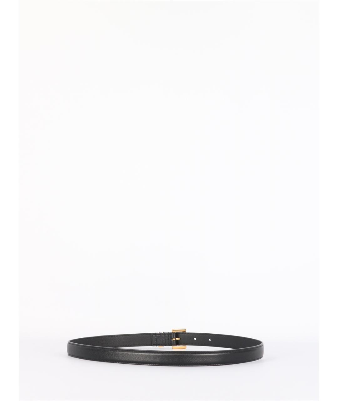 SAINT LAURENT Черный кожаный ремень, фото 3