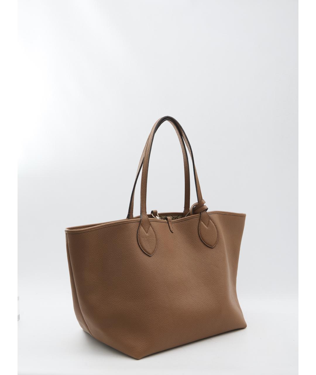 GUCCI Коричневая кожаная сумка тоут, фото 2