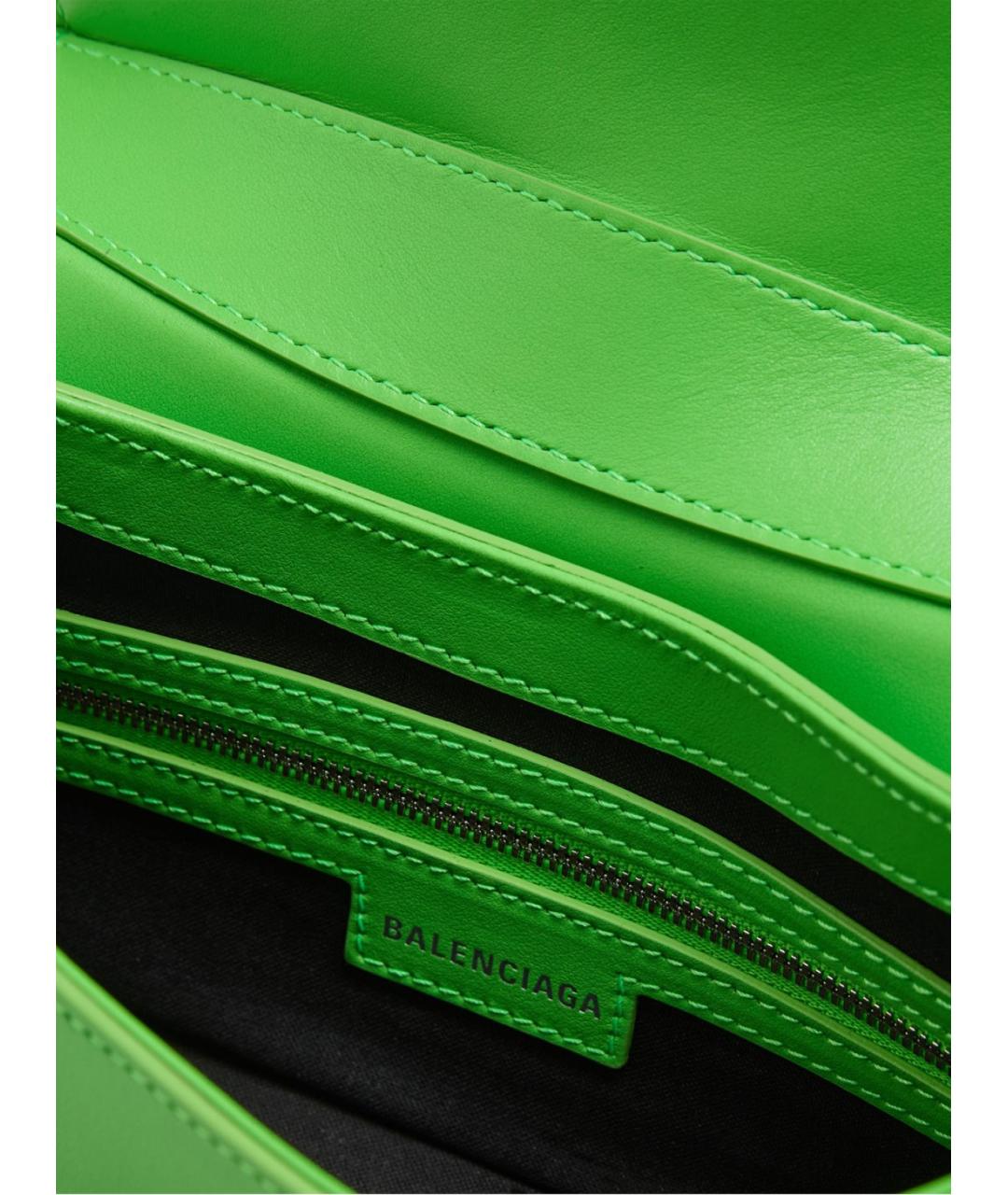 BALENCIAGA Зеленая кожаная сумка через плечо, фото 4
