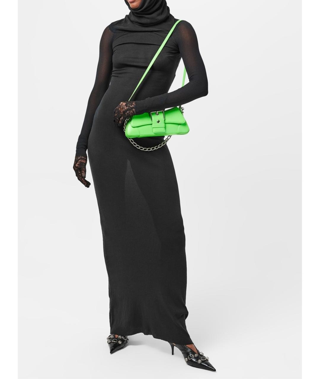 BALENCIAGA Зеленая кожаная сумка через плечо, фото 5