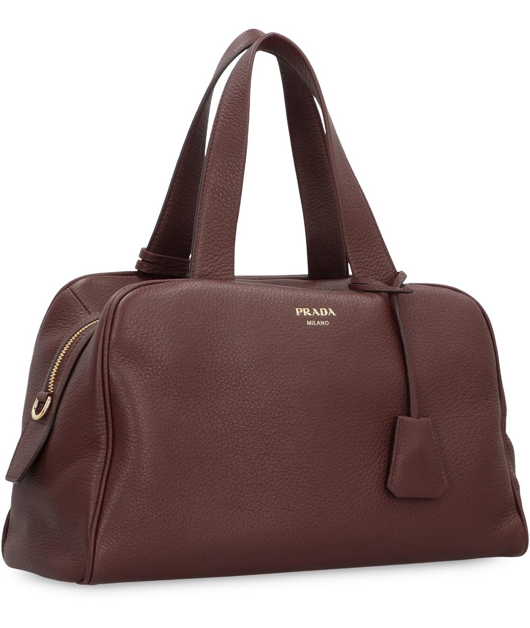 PRADA Коричневая кожаная сумка тоут, фото 3