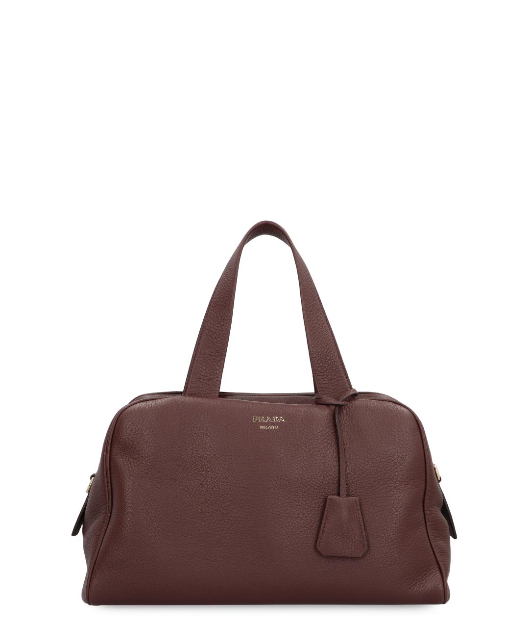 PRADA Коричневая кожаная сумка тоут, фото 1