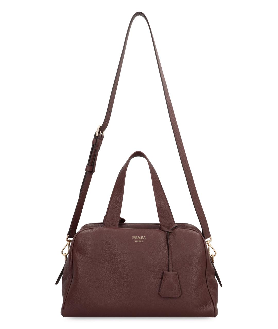 PRADA Коричневая кожаная сумка тоут, фото 5