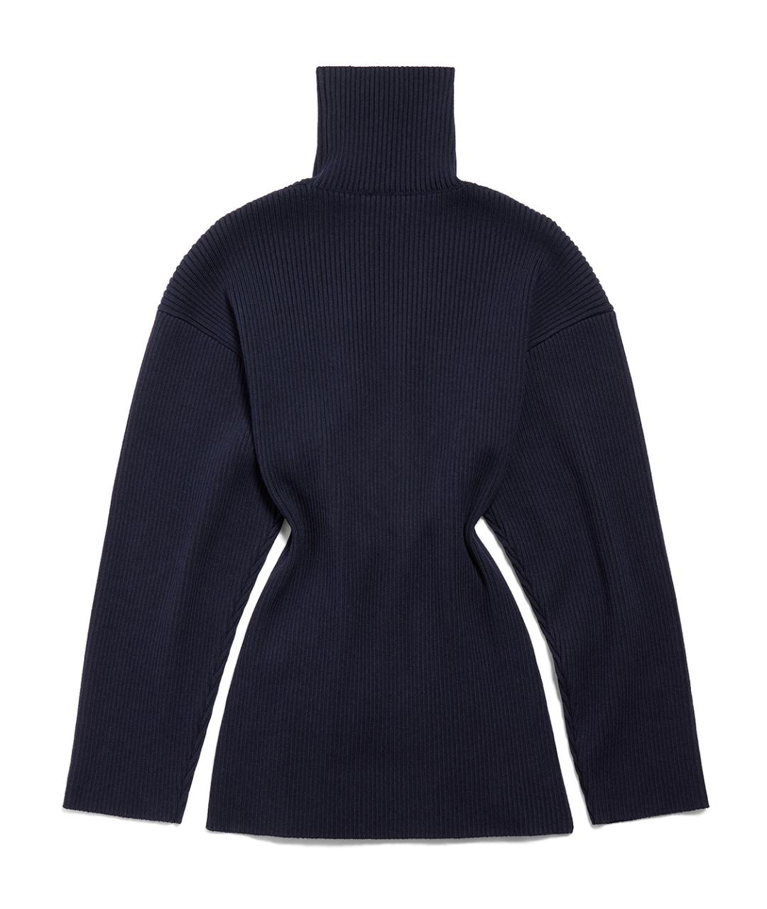 BALENCIAGA Темно-синее хлопковое повседневное платье, фото 2