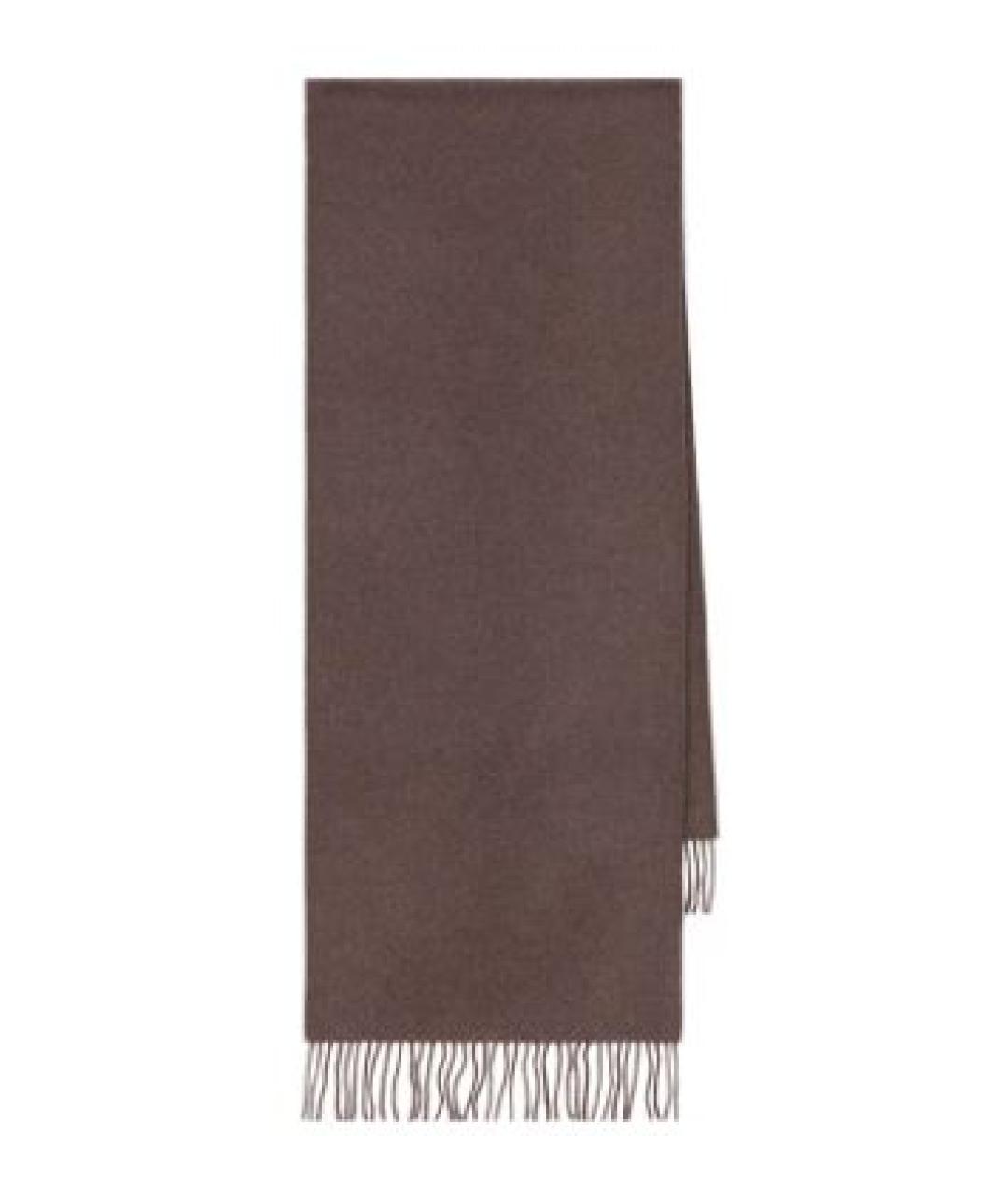 BRUNELLO CUCINELLI Коричневый кашемировый шарф, фото 1