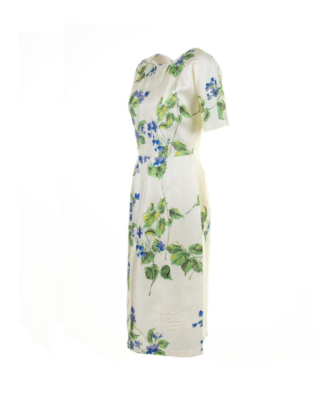 PRADA Белое шелковое повседневное платье, фото 2