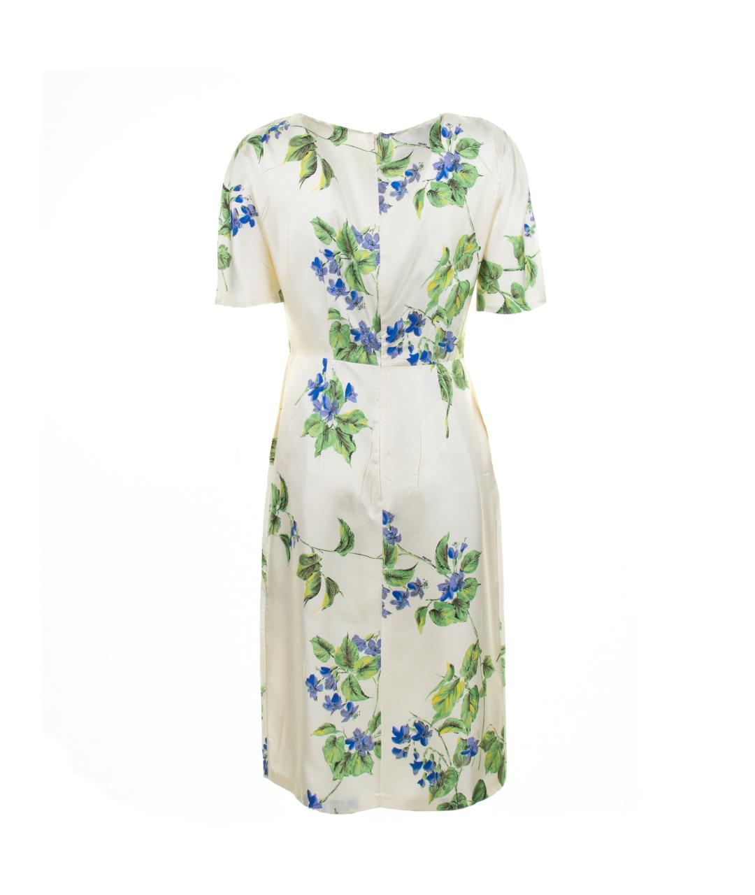 PRADA Белое шелковое повседневное платье, фото 3