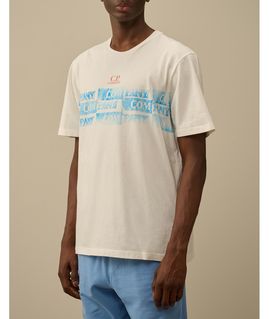 CP COMPANY Белая хлопковая футболка, фото 2