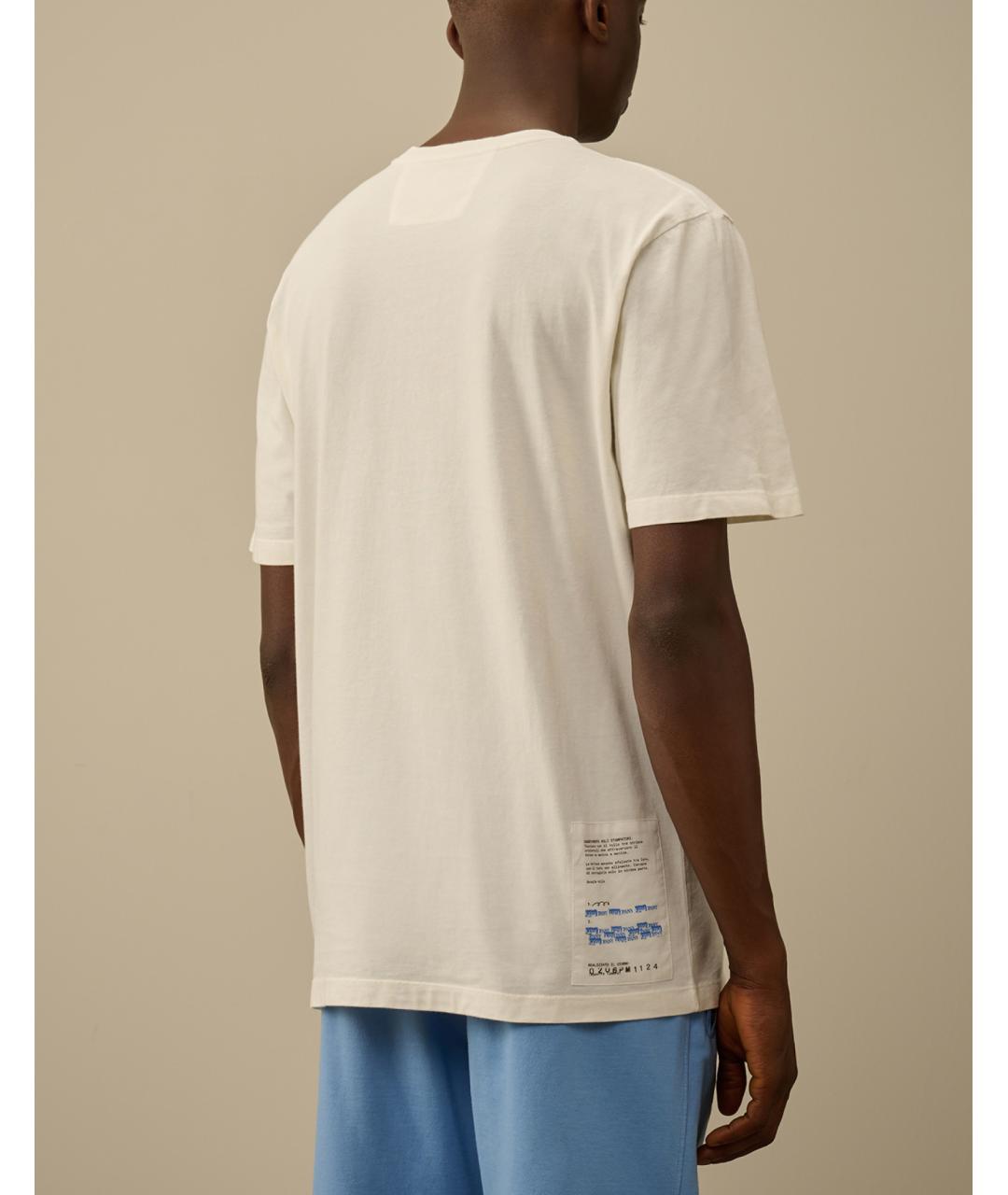 CP COMPANY Белая хлопковая футболка, фото 3