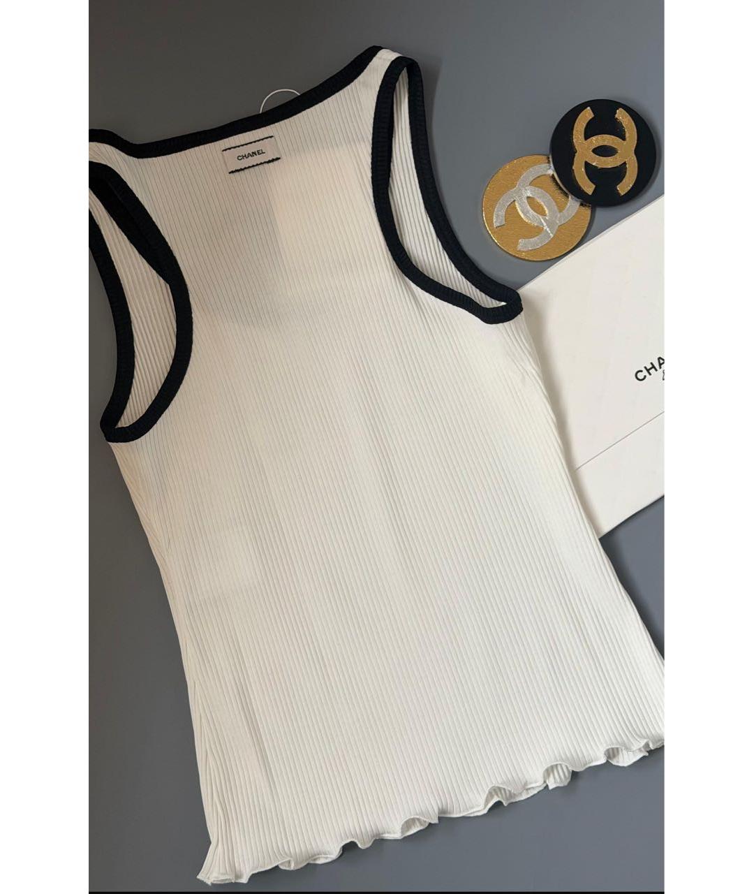 CHANEL Белая хлопковая майка, фото 2