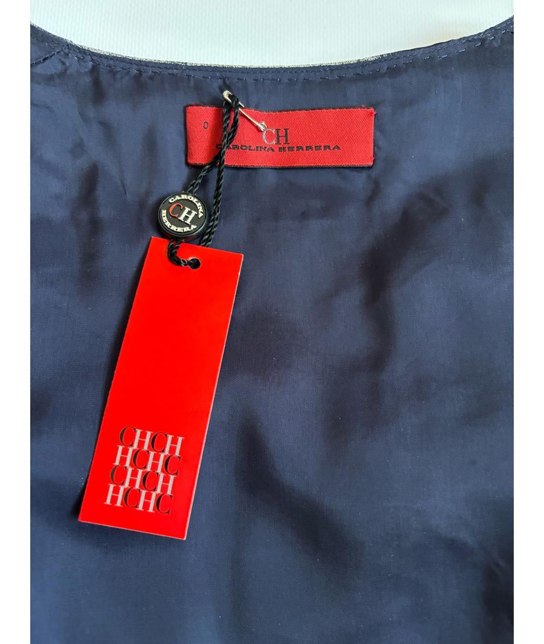 CAROLINA HERRERA Синее льняное повседневное платье, фото 3