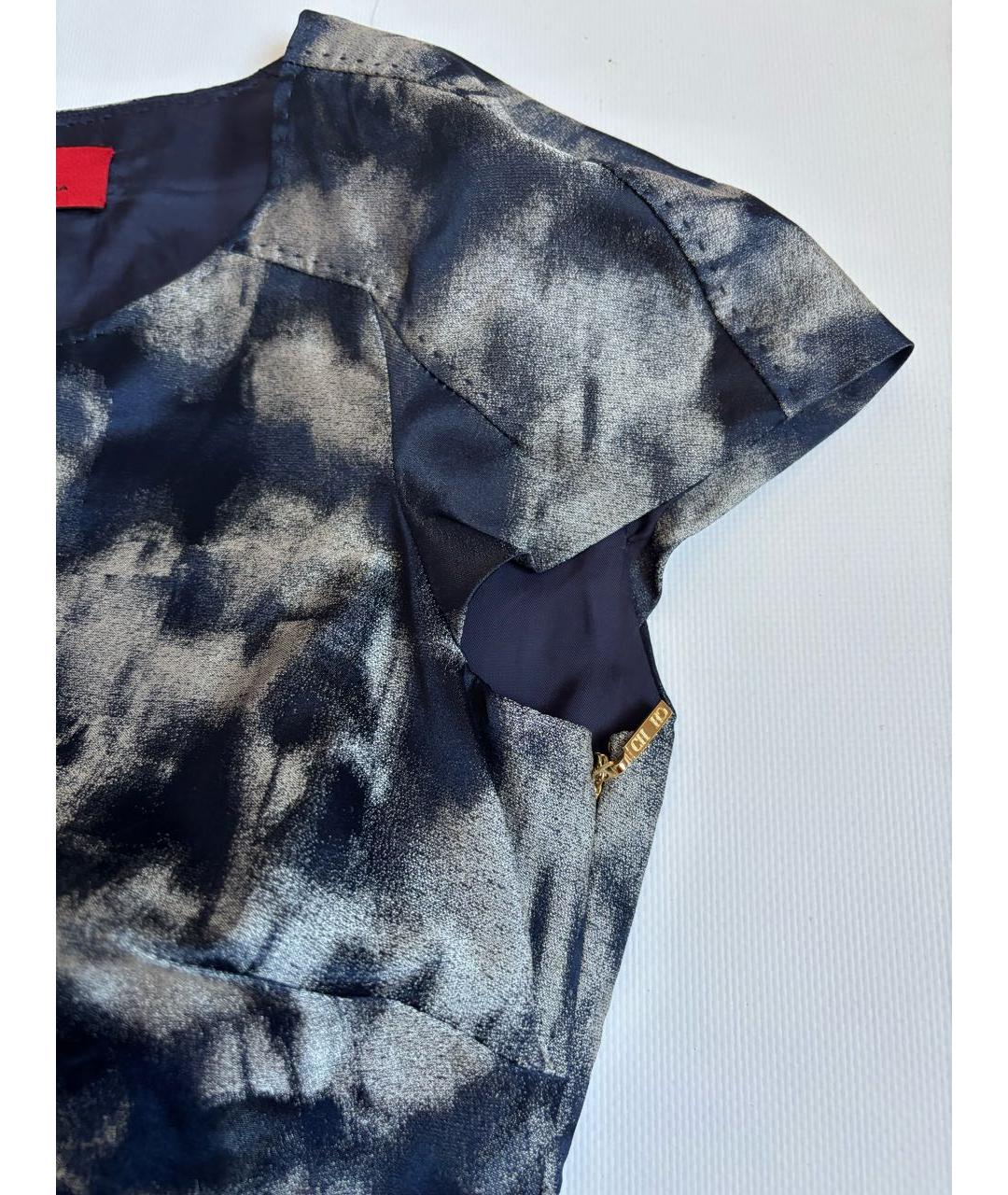 CAROLINA HERRERA Синее льняное повседневное платье, фото 4