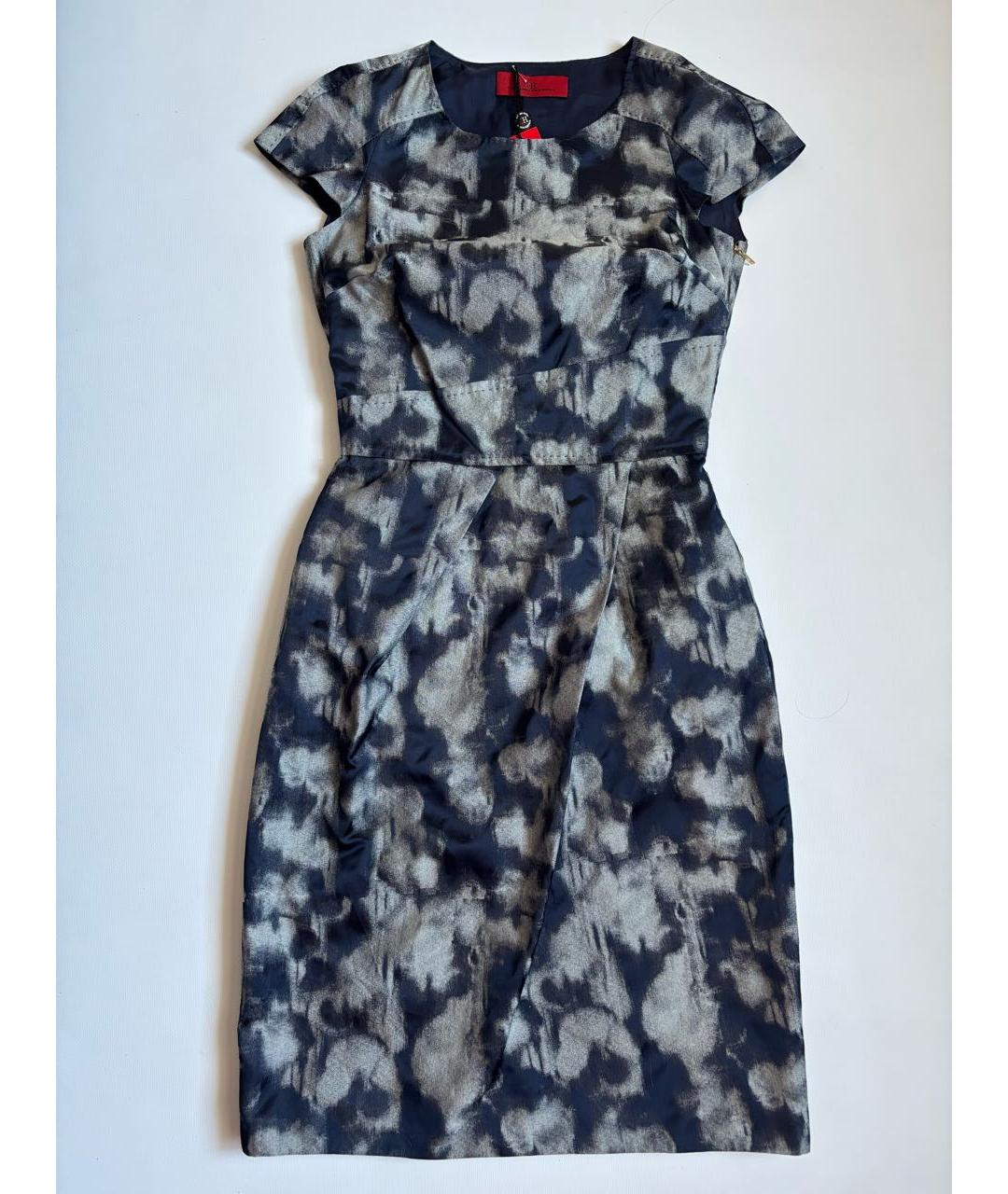 CAROLINA HERRERA Синее льняное повседневное платье, фото 8