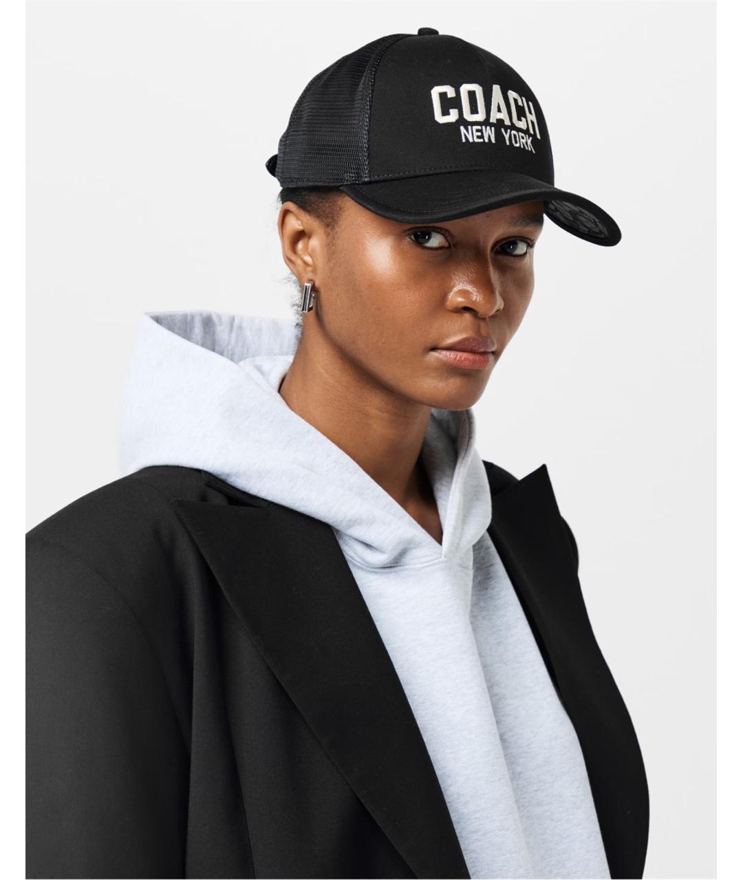 COACH Черная хлопковая кепка, фото 5