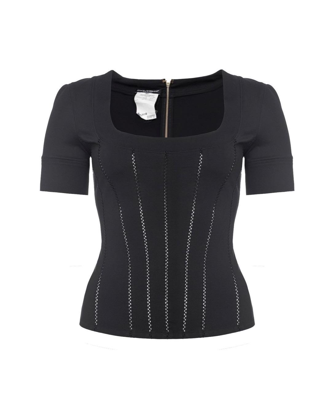 DOLCE&GABBANA Черный вискозный корсет, фото 9