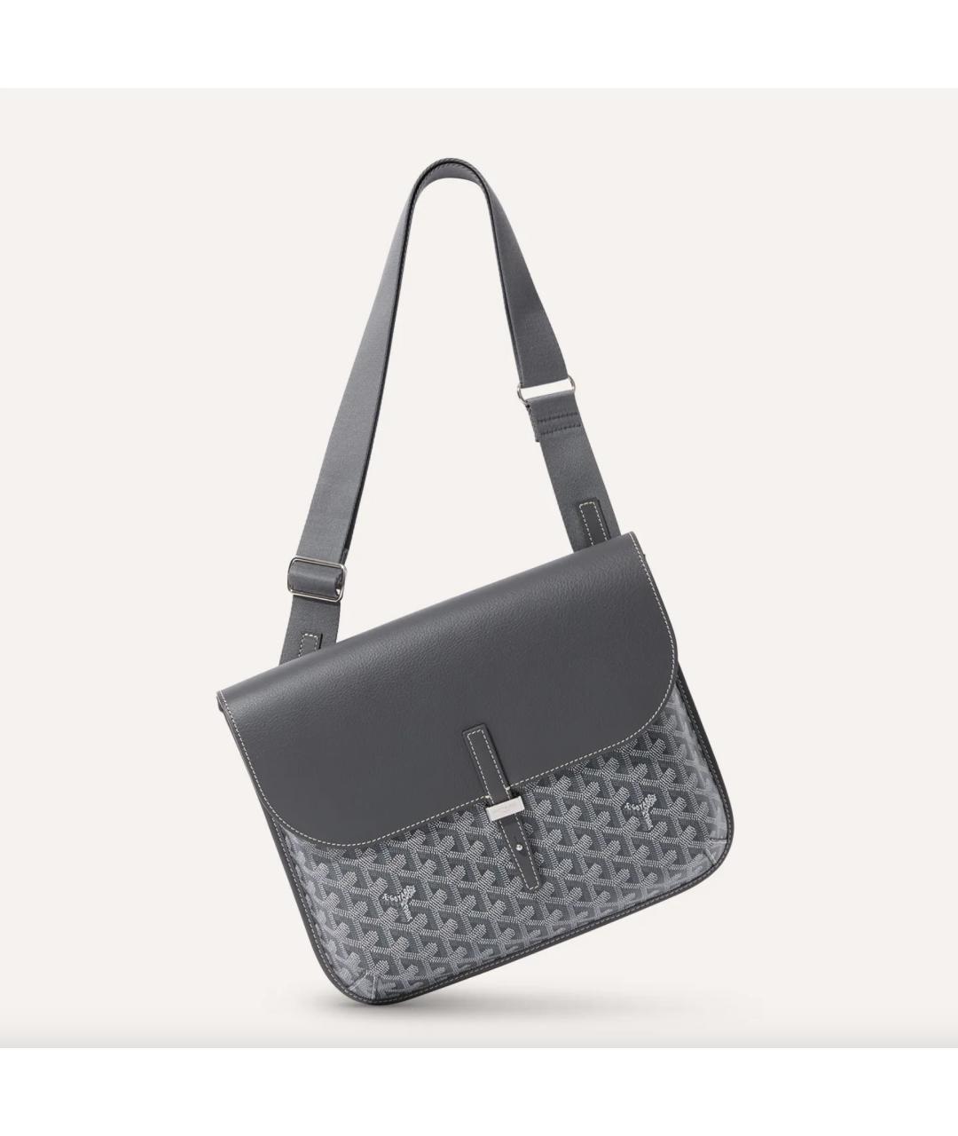 GOYARD Серая кожаная сумка на плечо, фото 2