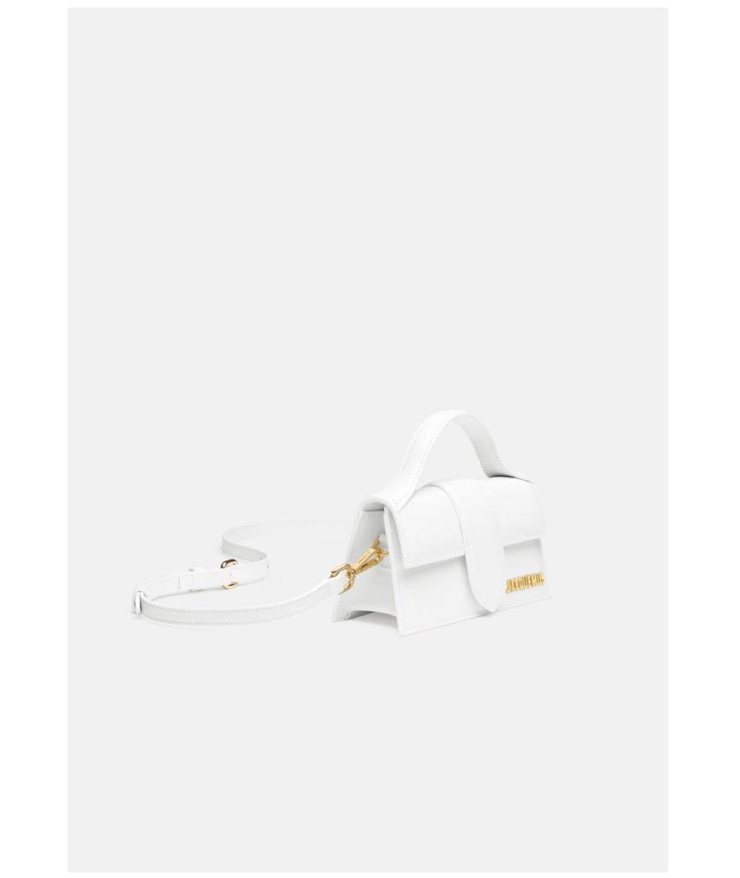 JACQUEMUS Белая кожаная сумка с короткими ручками, фото 3