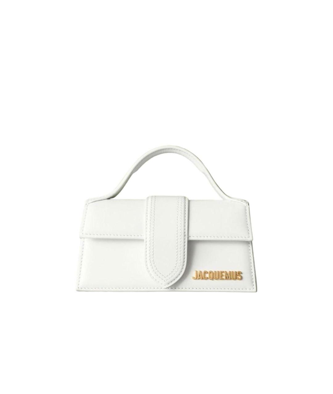 JACQUEMUS Белая кожаная сумка с короткими ручками, фото 10