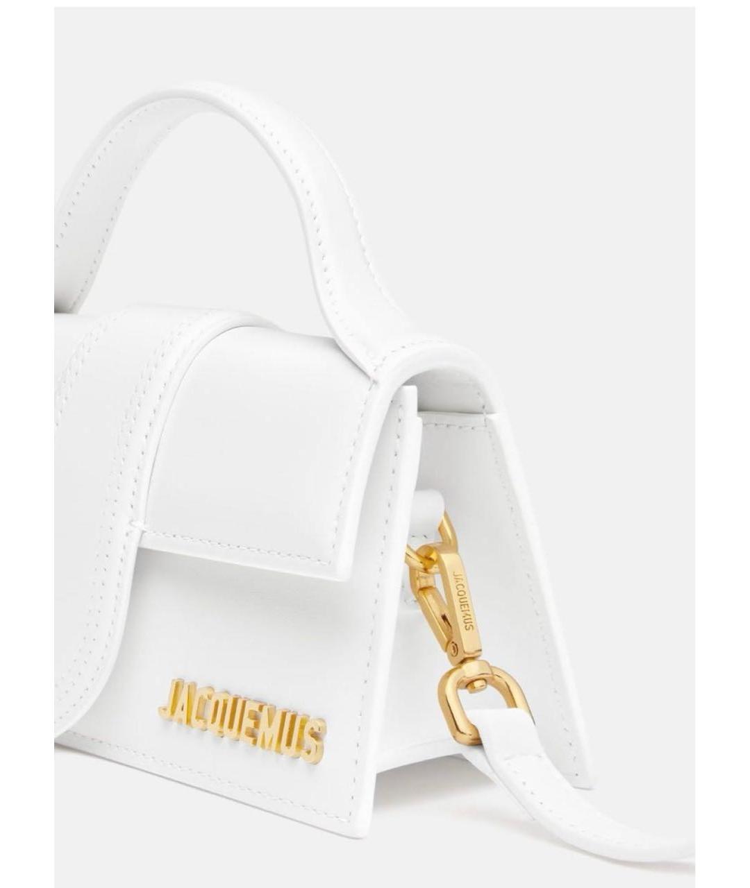 JACQUEMUS Белая кожаная сумка с короткими ручками, фото 2