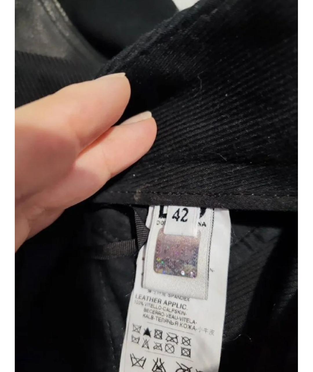 DOLCE&GABBANA Черные хлопковые брюки узкие, фото 4