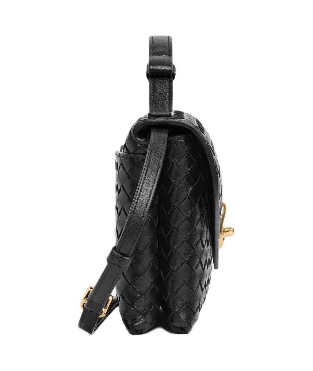 BOTTEGA VENETA Черная кожаная сумка через плечо, фото 3